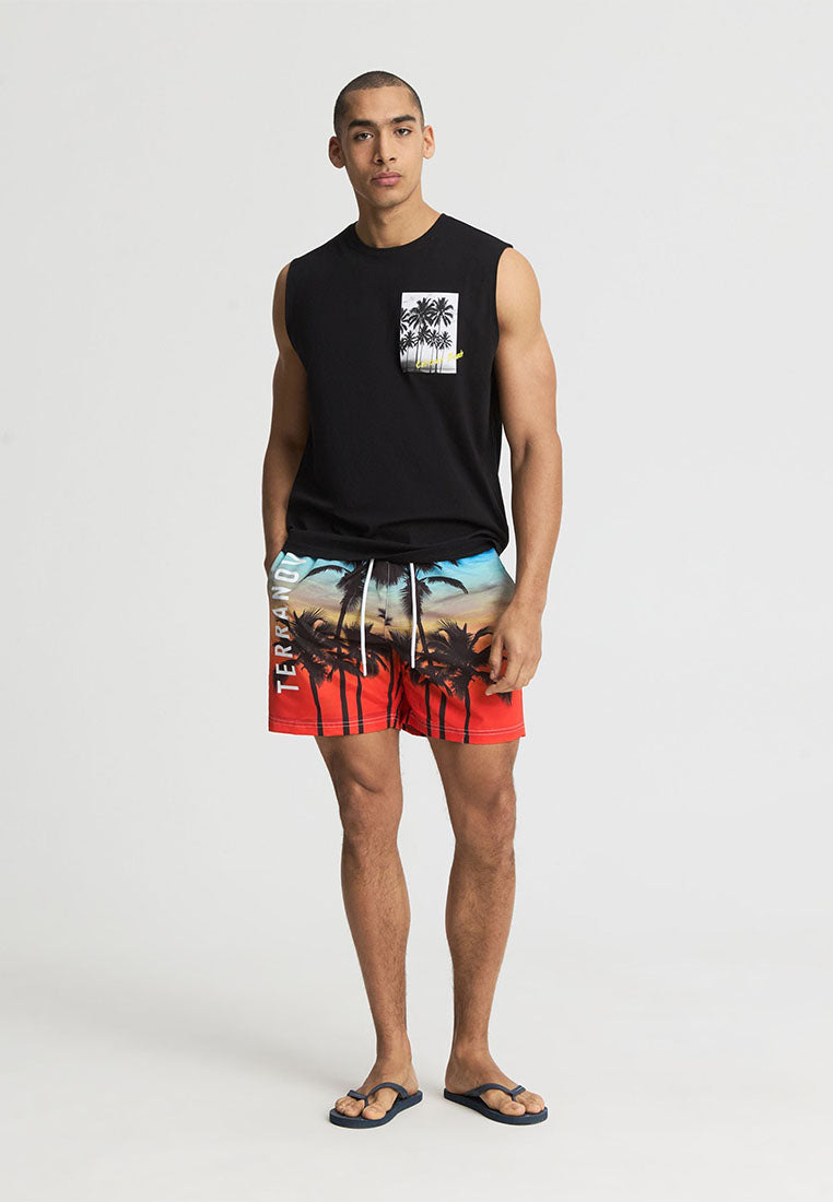 Men's Palm tree print Sleeveless Top