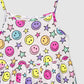 Smiley Print Ruffle Dress for Girls