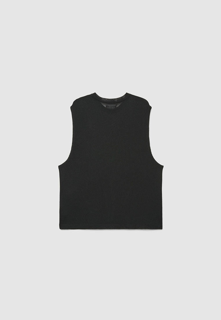 Men's Boxy Sleeveless Knit T-shirt