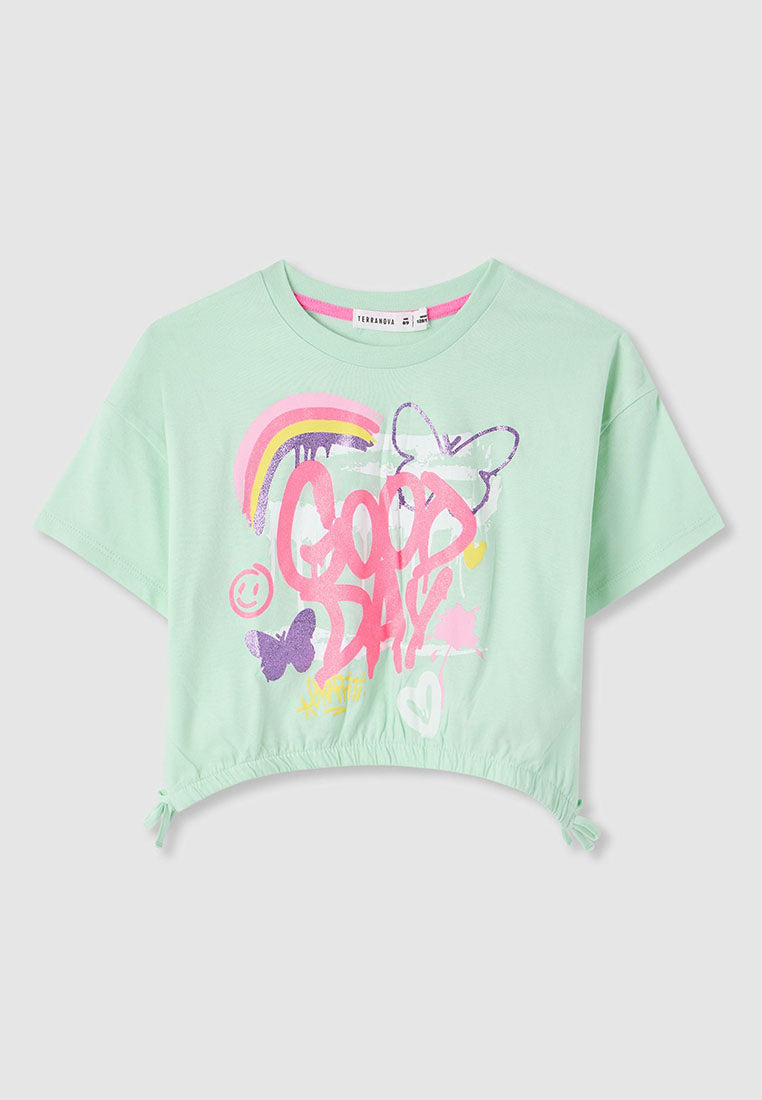 Graffiti print crop T-shirt for Girls