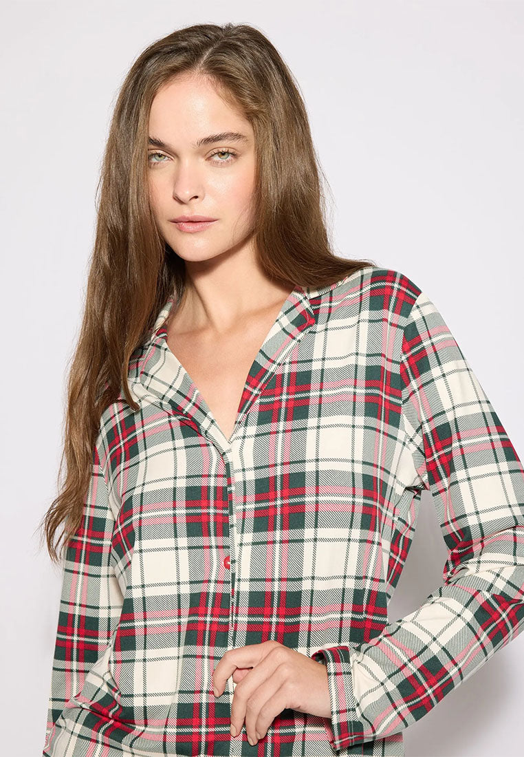 Women's Checked plaid pyjama set