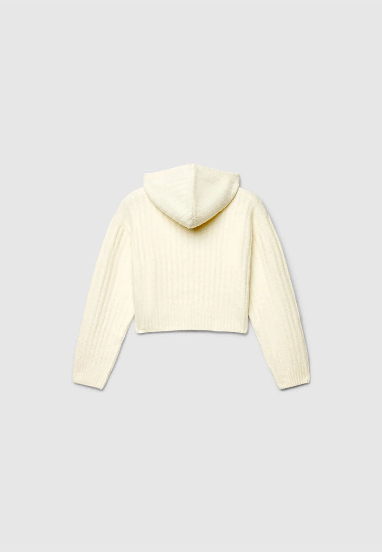 Women's Cropped cardigan with hood and zip
