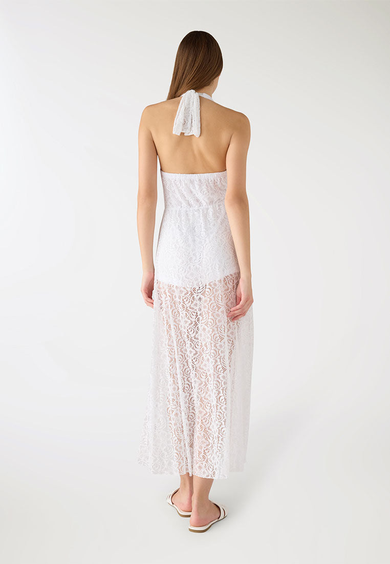 Women's Lace Halter Maxi Dress