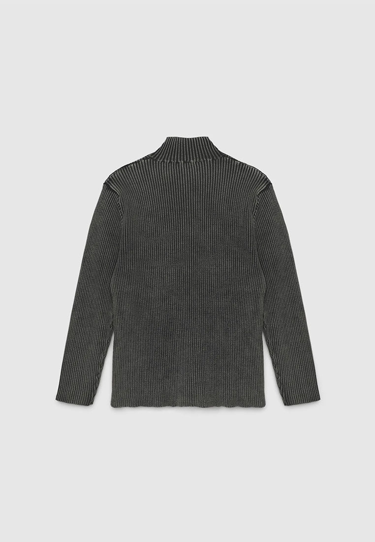 Men's Ribbed Zip-Up Cardigan