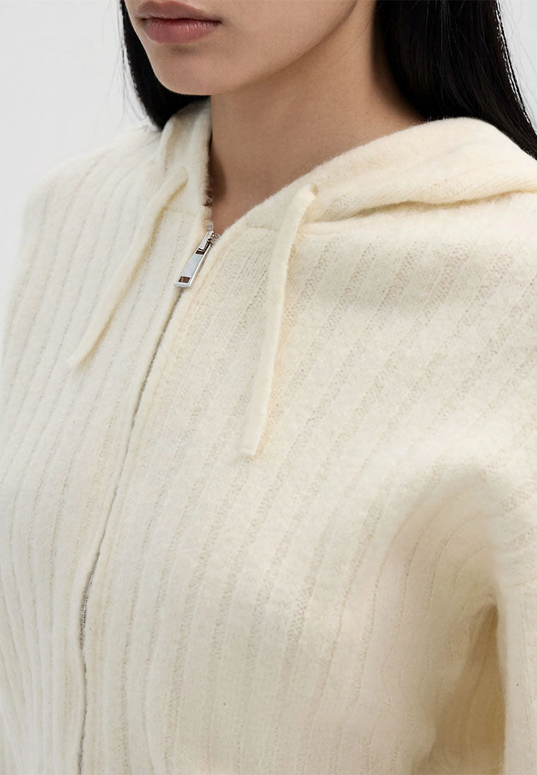 Women's Cropped cardigan with hood and zip