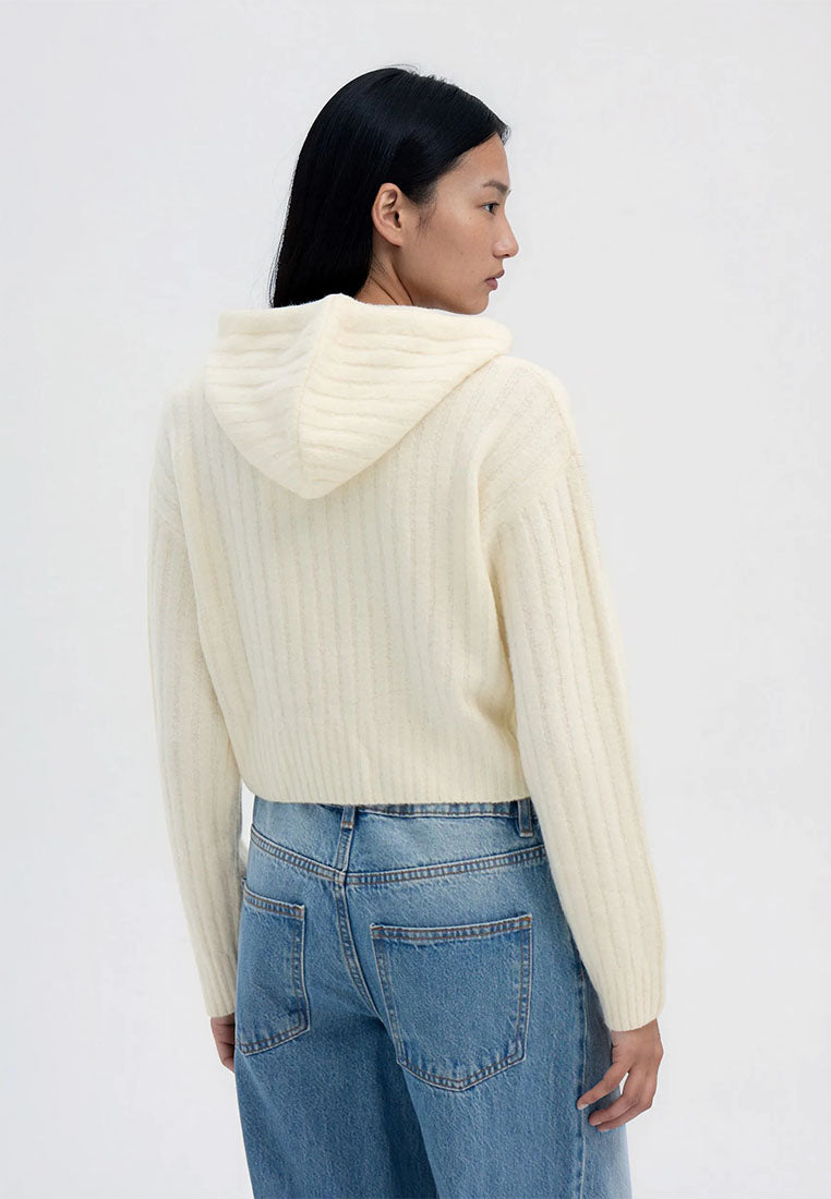 Women's Cropped cardigan with hood and zip