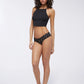 Women's Heart Print Lace-Trimmed Brazilian Slip
