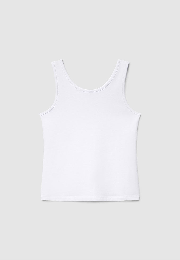 Wide-strap solid-colour Top for Girls