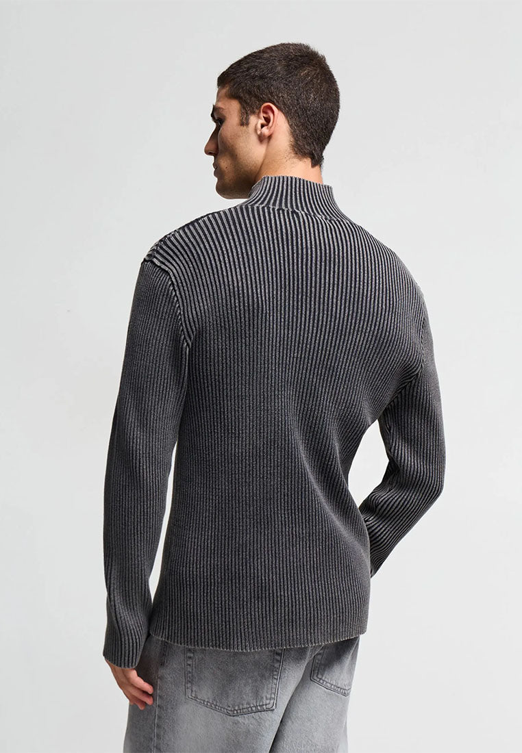Men's Ribbed Zip-Up Cardigan