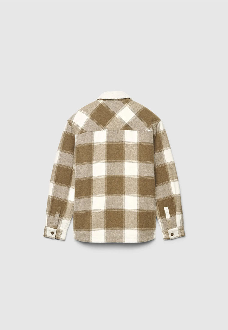 Men's Padded checked shirt jacket