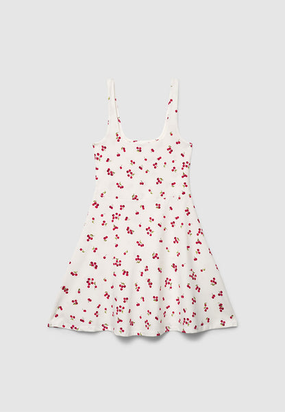 Women's Cherry Print Fit & Flare Mini Dress