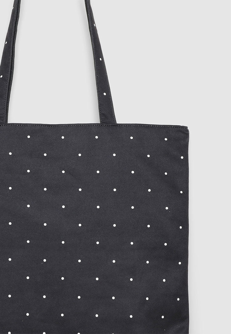 Women's Polka dot shopper bag with double handles