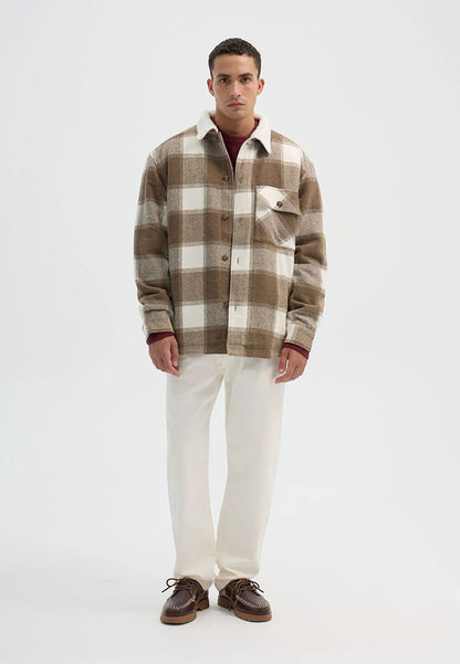 Men's Padded checked shirt jacket