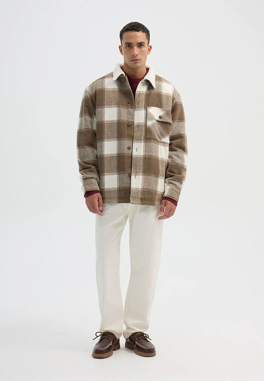 Men's Padded checked shirt jacket