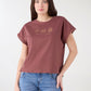 Women's Printed T-shirt with fringed edges
