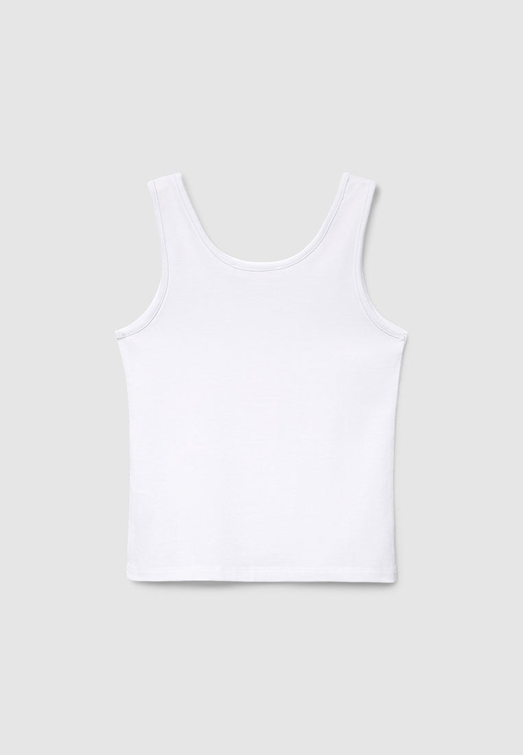 Wide-strap solid-colour Top for Girls
