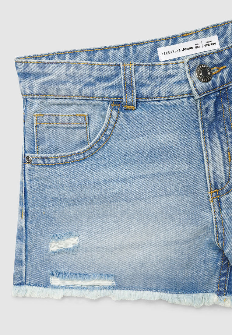 Ripped Denim Shorts for Girls