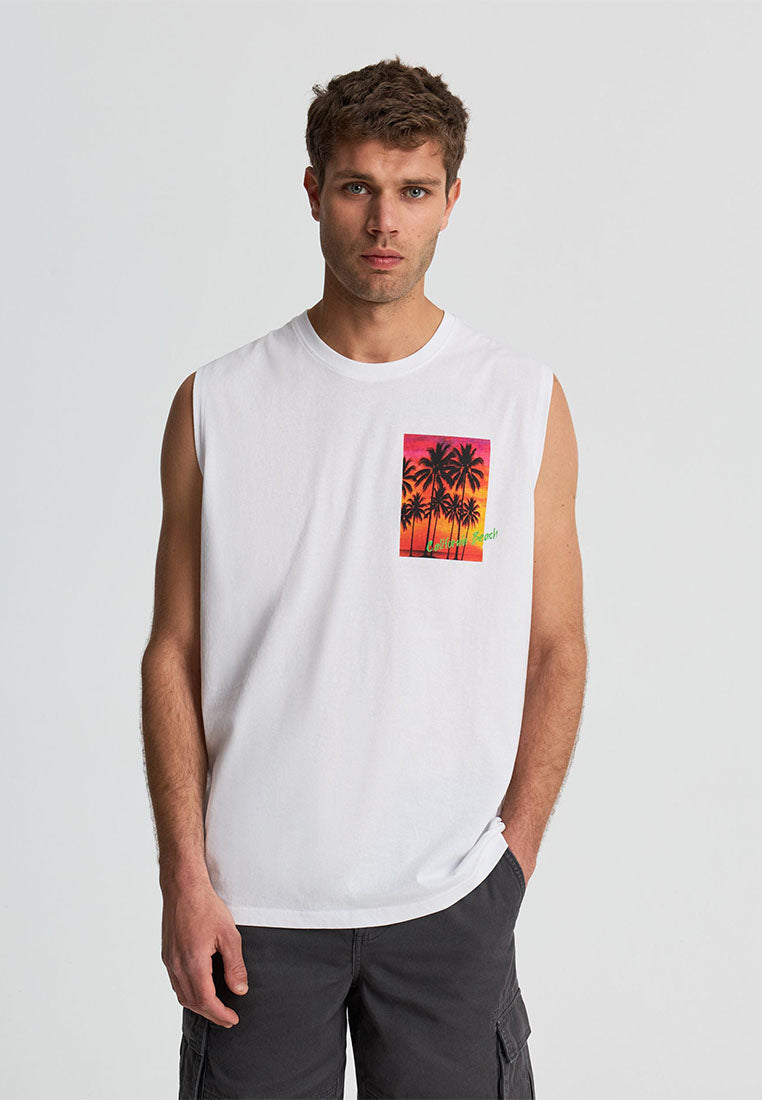 Men's Palm tree print Sleeveless Top