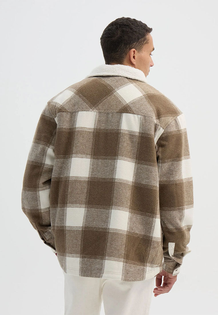 Men's Padded checked shirt jacket