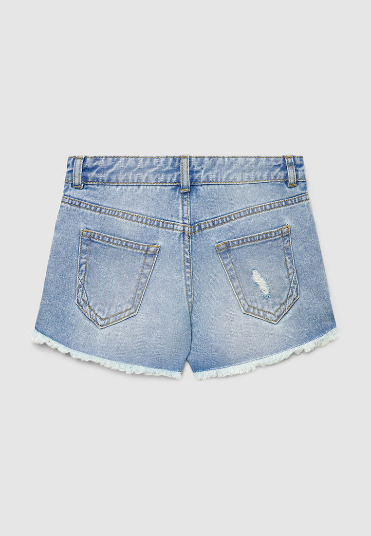 Ripped Denim Shorts for Girls