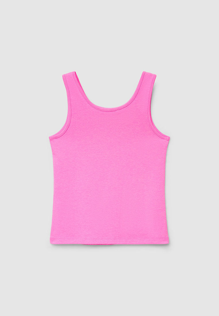 Wide-strap solid-colour Top for Girls