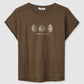 Women's Printed T-shirt with fringed edges