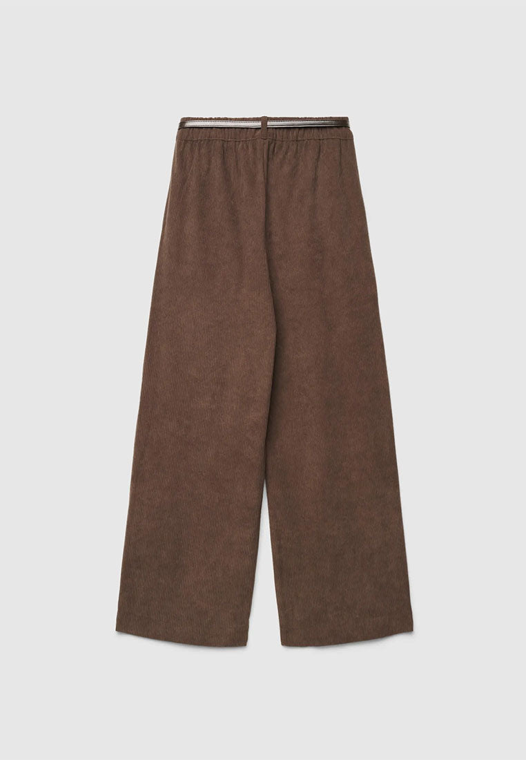 Women's Wide-leg corduroy trousers with belt