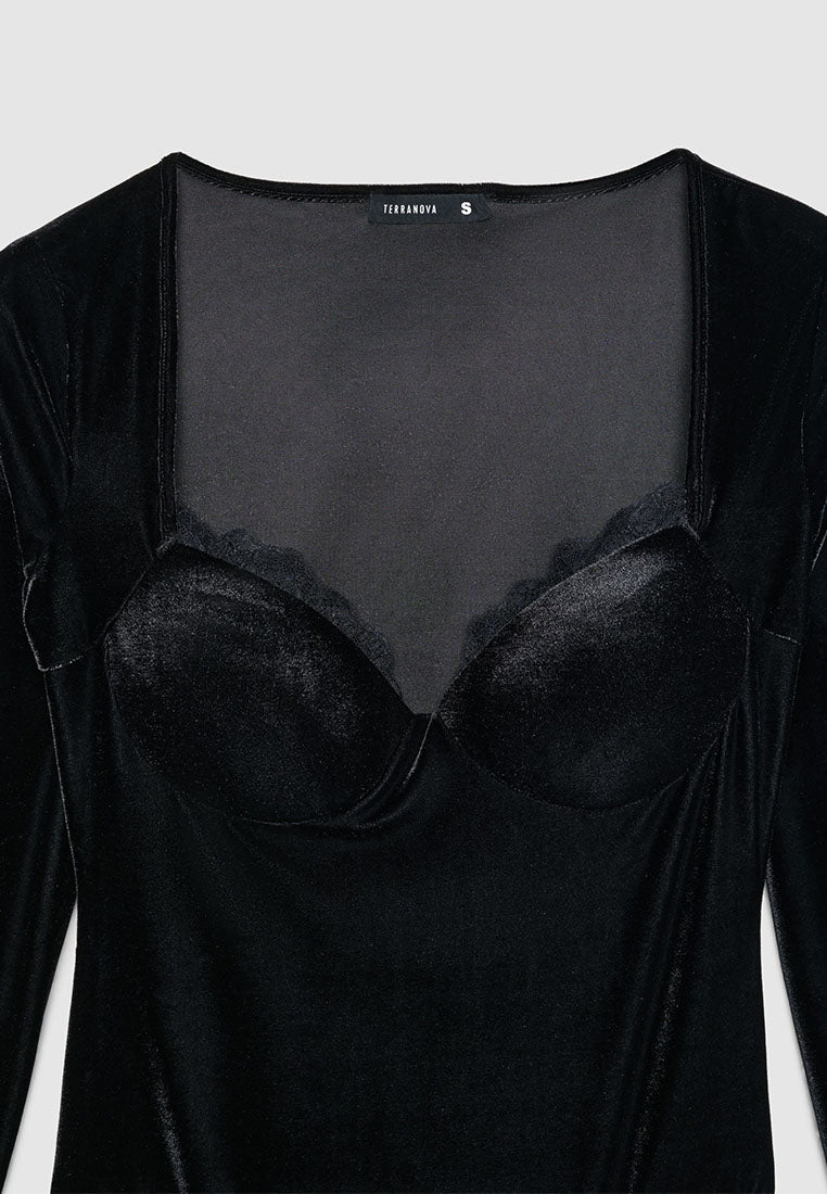 Women's Body T-shirt with cups and lace details