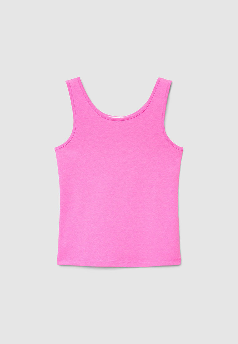 Wide-strap solid-colour Top for Girls