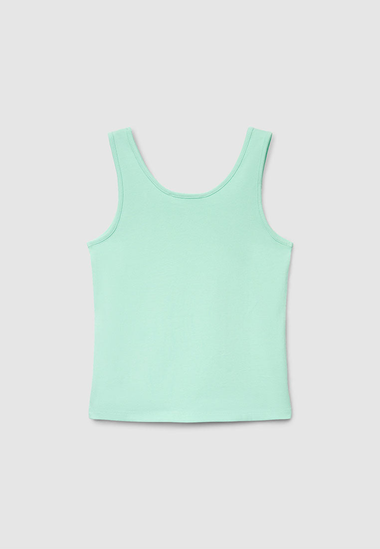 Wide-strap solid-colour Top for Girls
