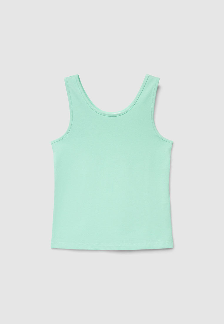Wide-strap solid-colour Top for Girls