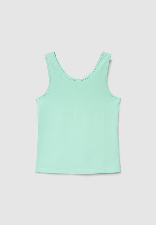 Wide-strap solid-colour Top for Girls