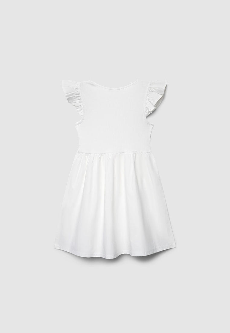 Skater Dress with Ruffle Sleeve for Girls