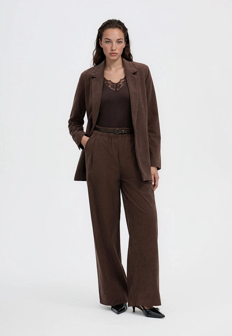 Women's Wide-leg corduroy trousers with belt