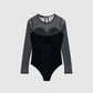 Women's Bodysuit with cups and sheer panels