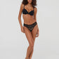 Women's Rhinestone Heart Lace Brazilian Briefs