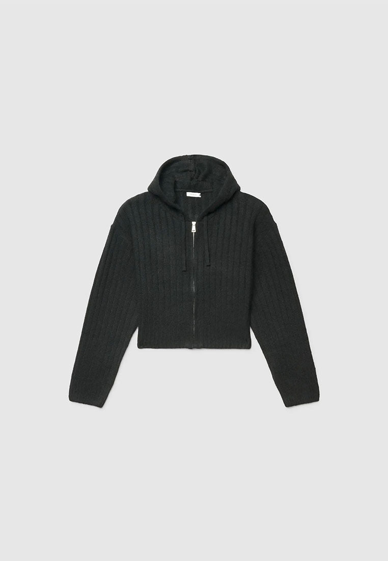 Women's Cropped cardigan with hood and zip