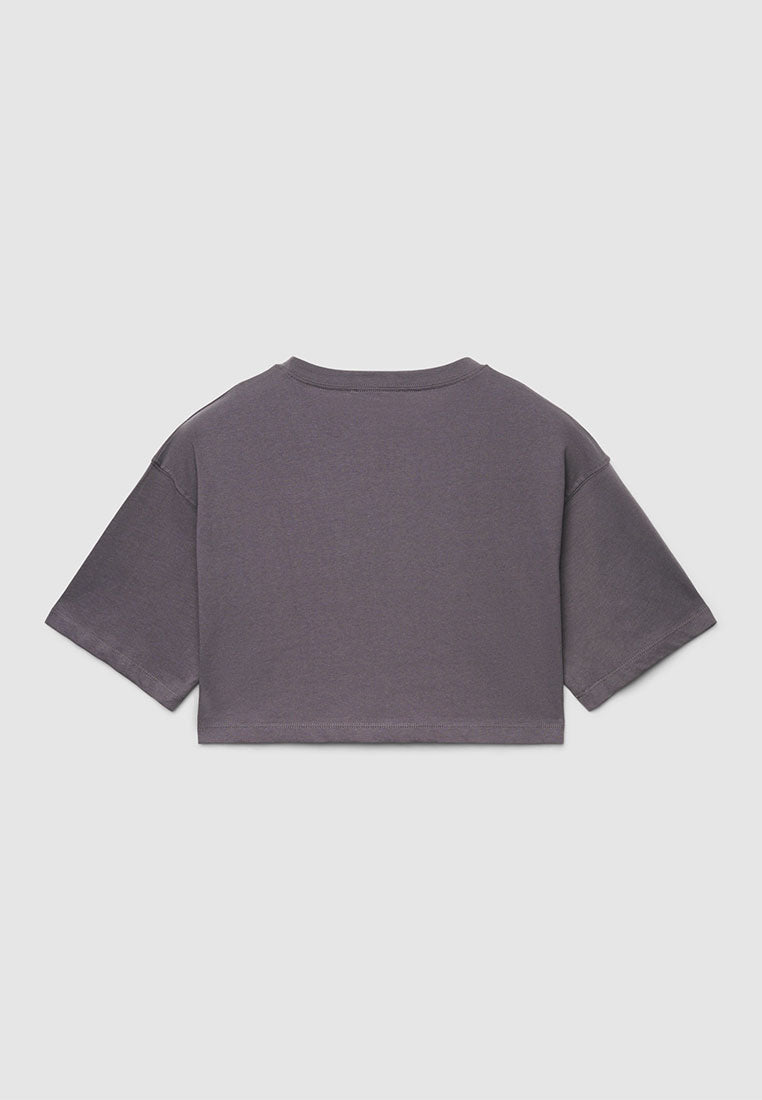 Solid Colour Crop Top T-shirt