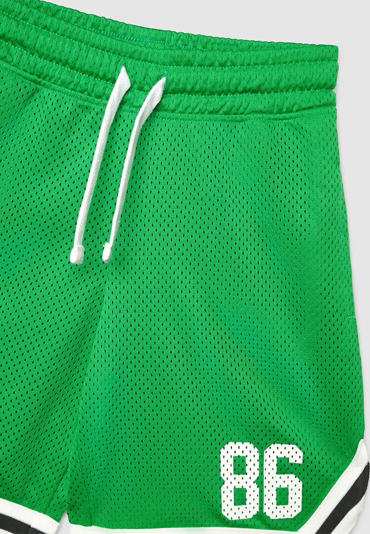 Mesh Tracksuit Short with Print for Boys