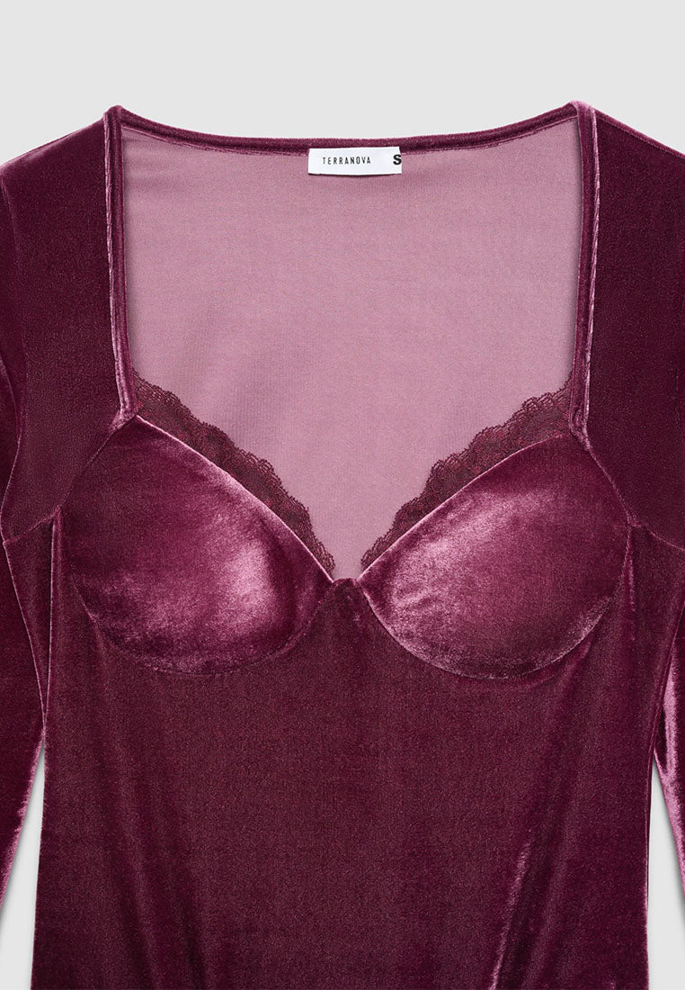 Women's Body T-shirt with cups and lace details