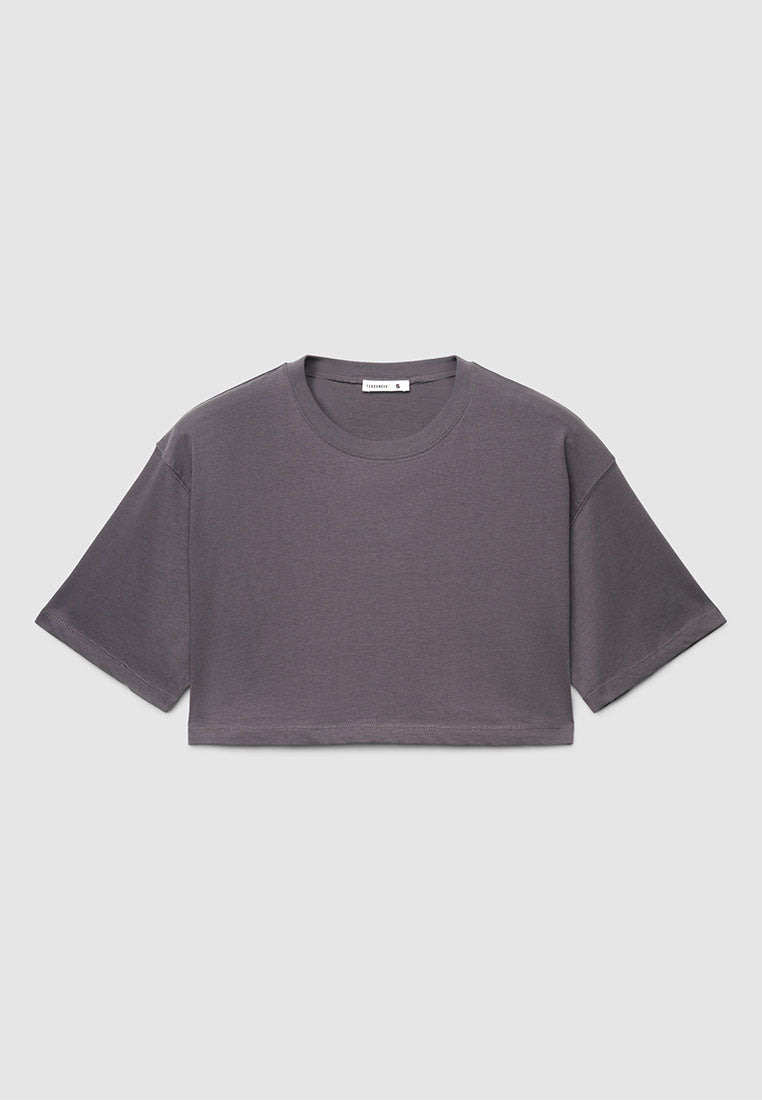 Solid Colour Crop Top T-shirt
