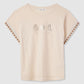 Women's Printed T-shirt with fringed edges
