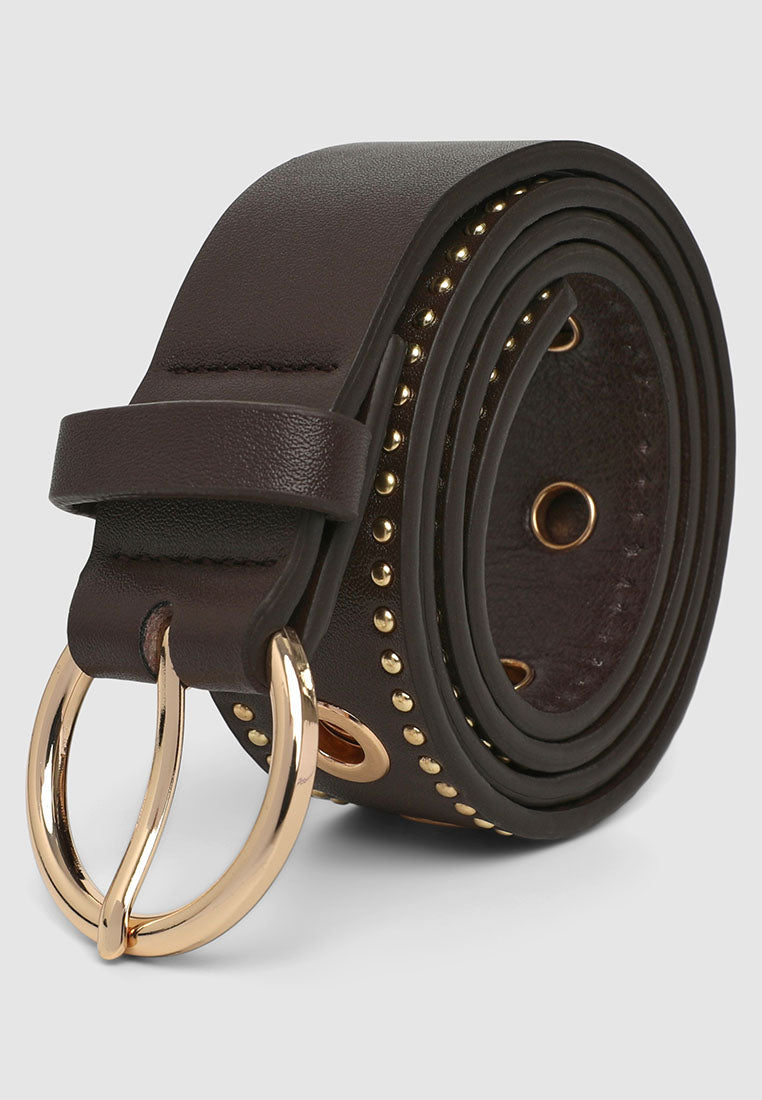 Women's Belt with studs and eyelets