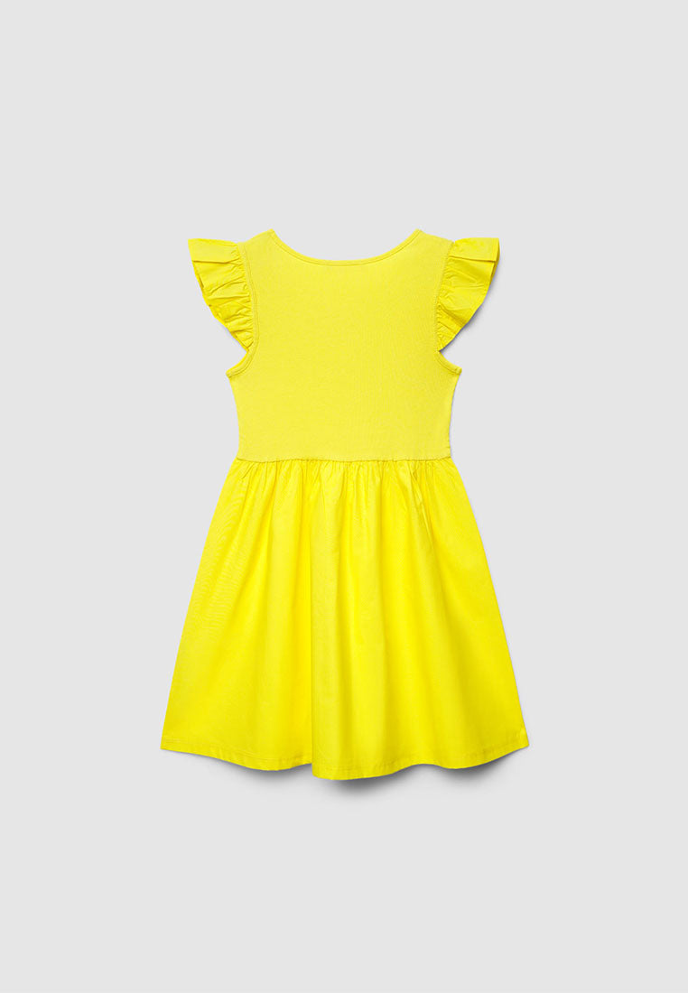 Skater Dress with Ruffle Sleeve for Girls