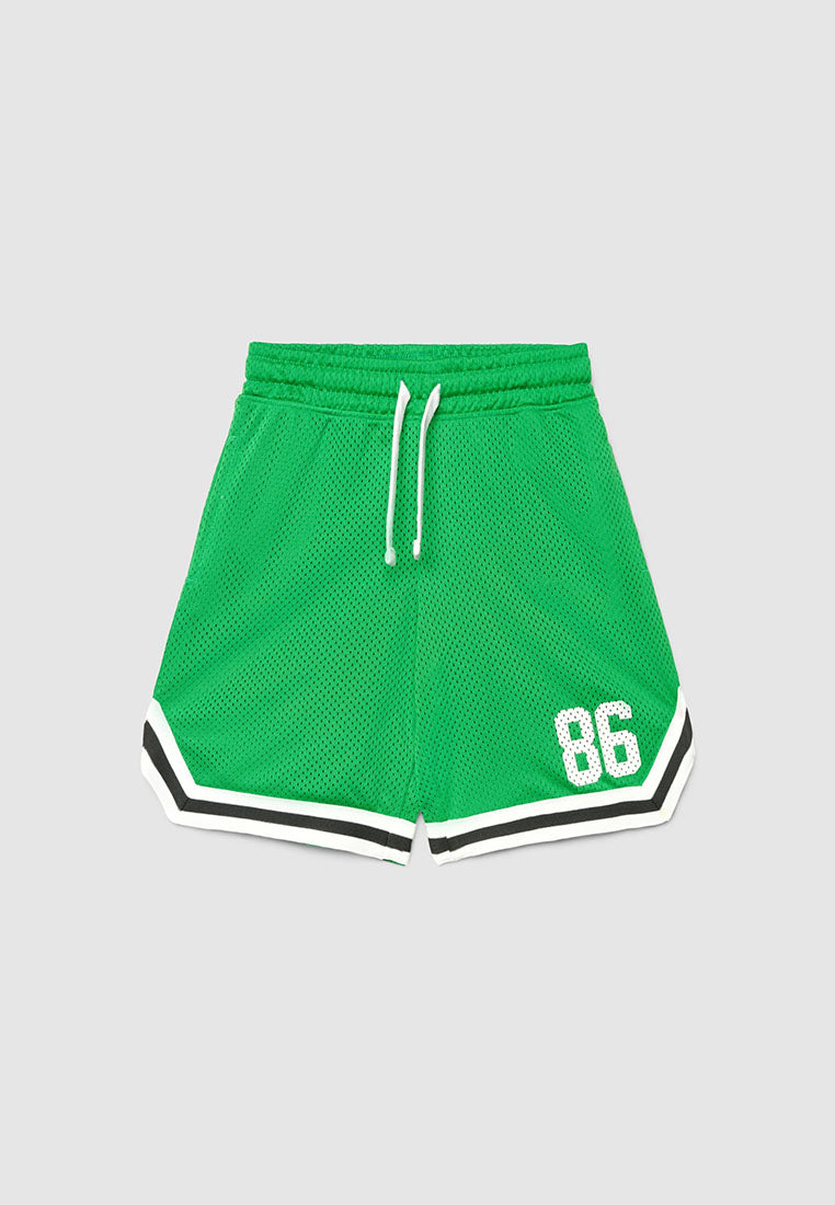 Mesh Tracksuit Short with Print for Boys