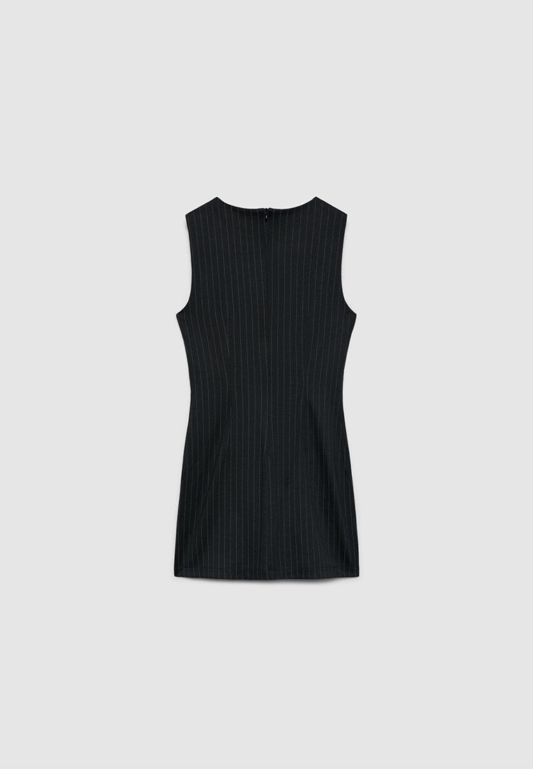 Women's Pinstripe Sleeveless Mini Dress