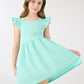 Skater Dress with Ruffle Sleeve for Girls