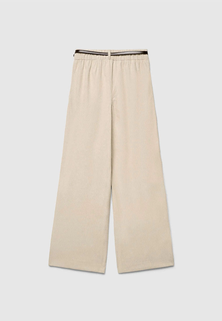 Women's Wide-leg corduroy trousers with belt