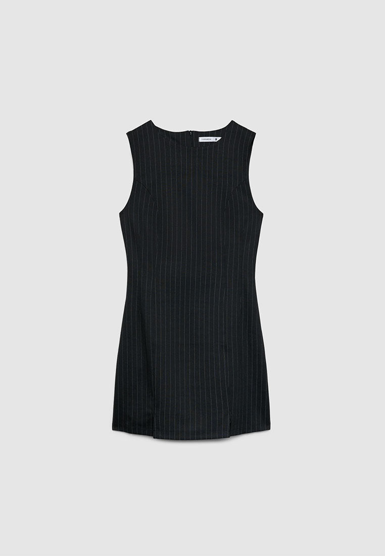 Women's Pinstripe Sleeveless Mini Dress