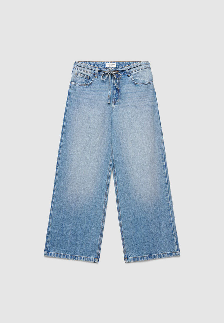 Women's Tie-Front Wide Leg Denim